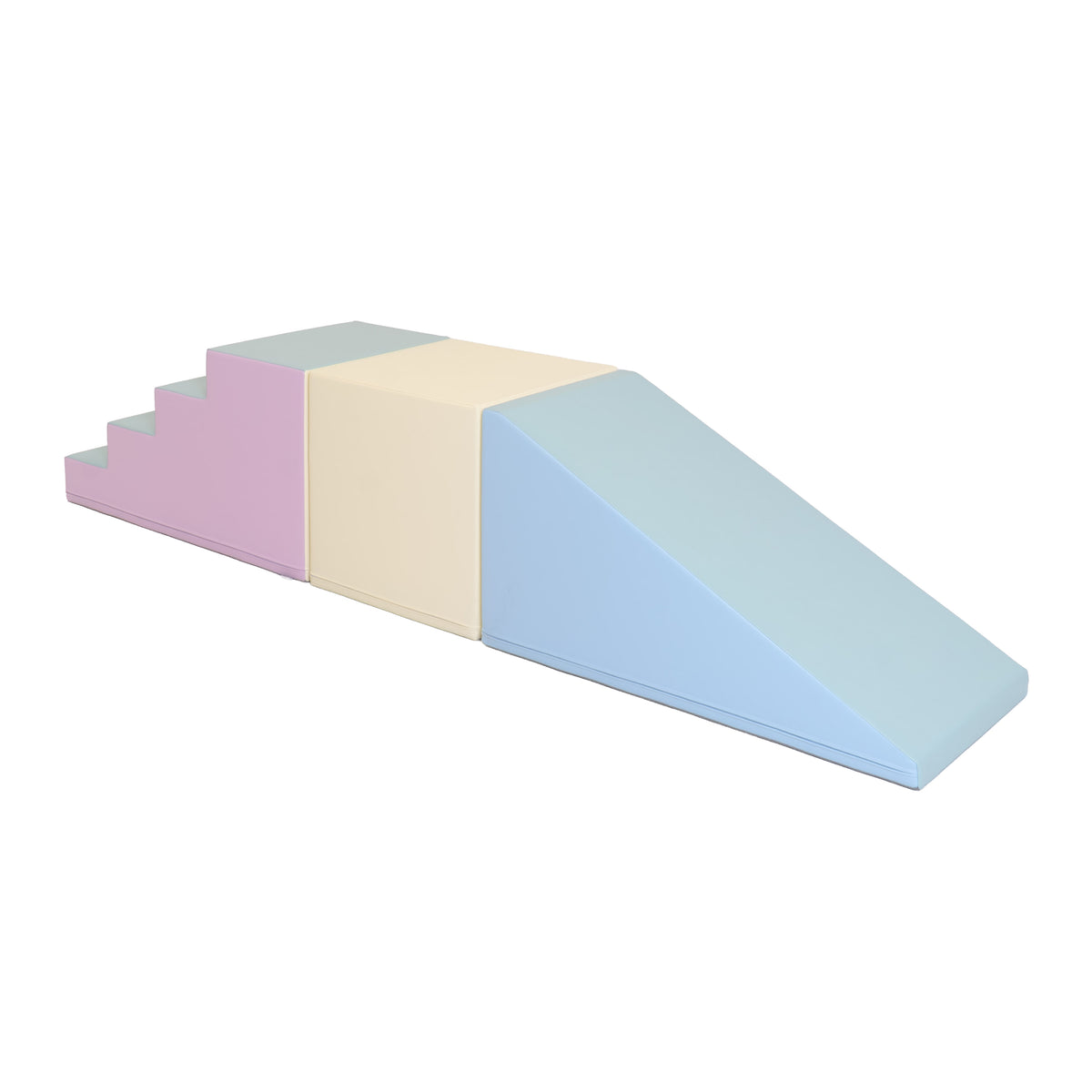 Skumlegesæt Gym Play Noah CornerXL i pastel mix set skråt fra siden.