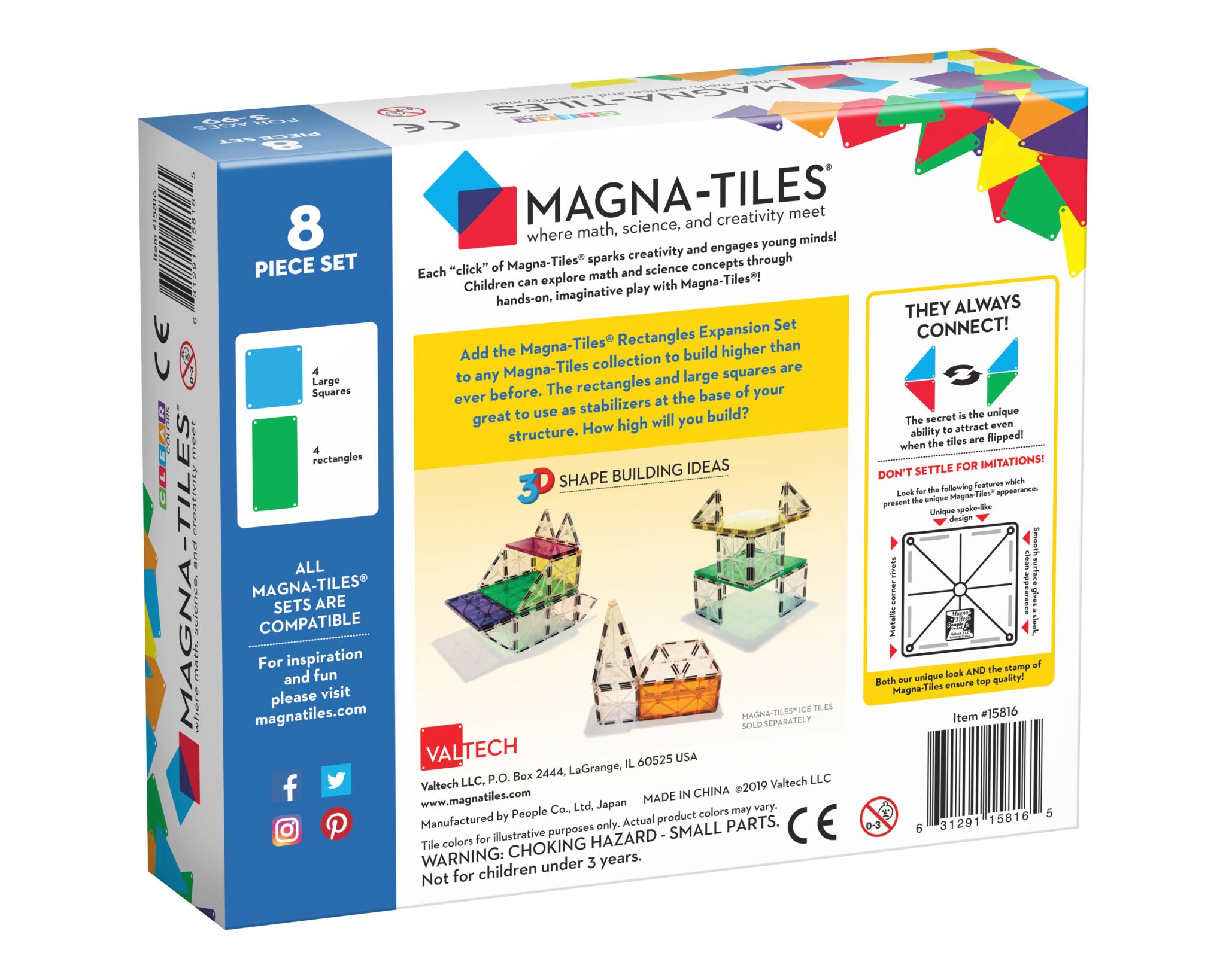 Magna-Tiles Rektangel 8-dele sæt