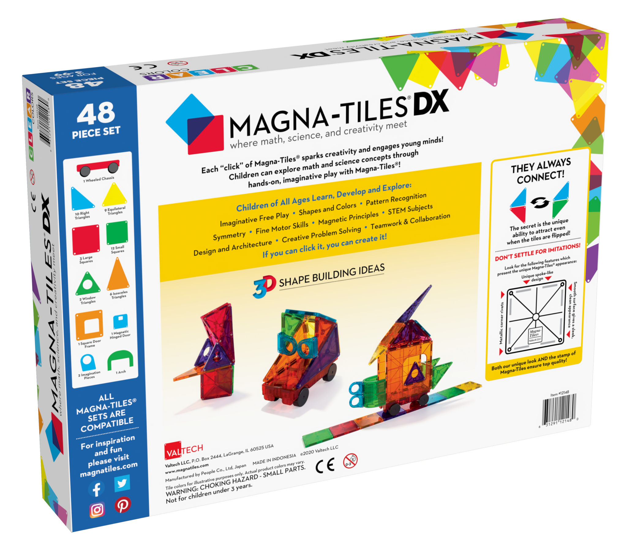 Magna-Tiles Clear Colors 48-dele sæt