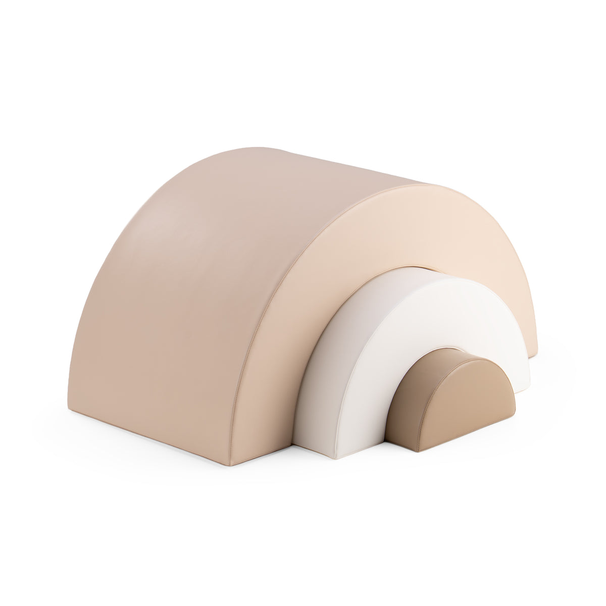 Rainbow Arc i nordic mix beige med skumbuer i sand, hvid og brun.